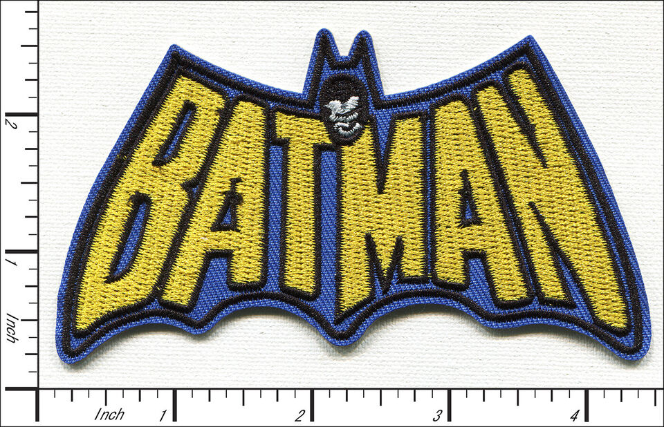 Batman Blue/Yellow 110x60mm Iron-on Patch NEW