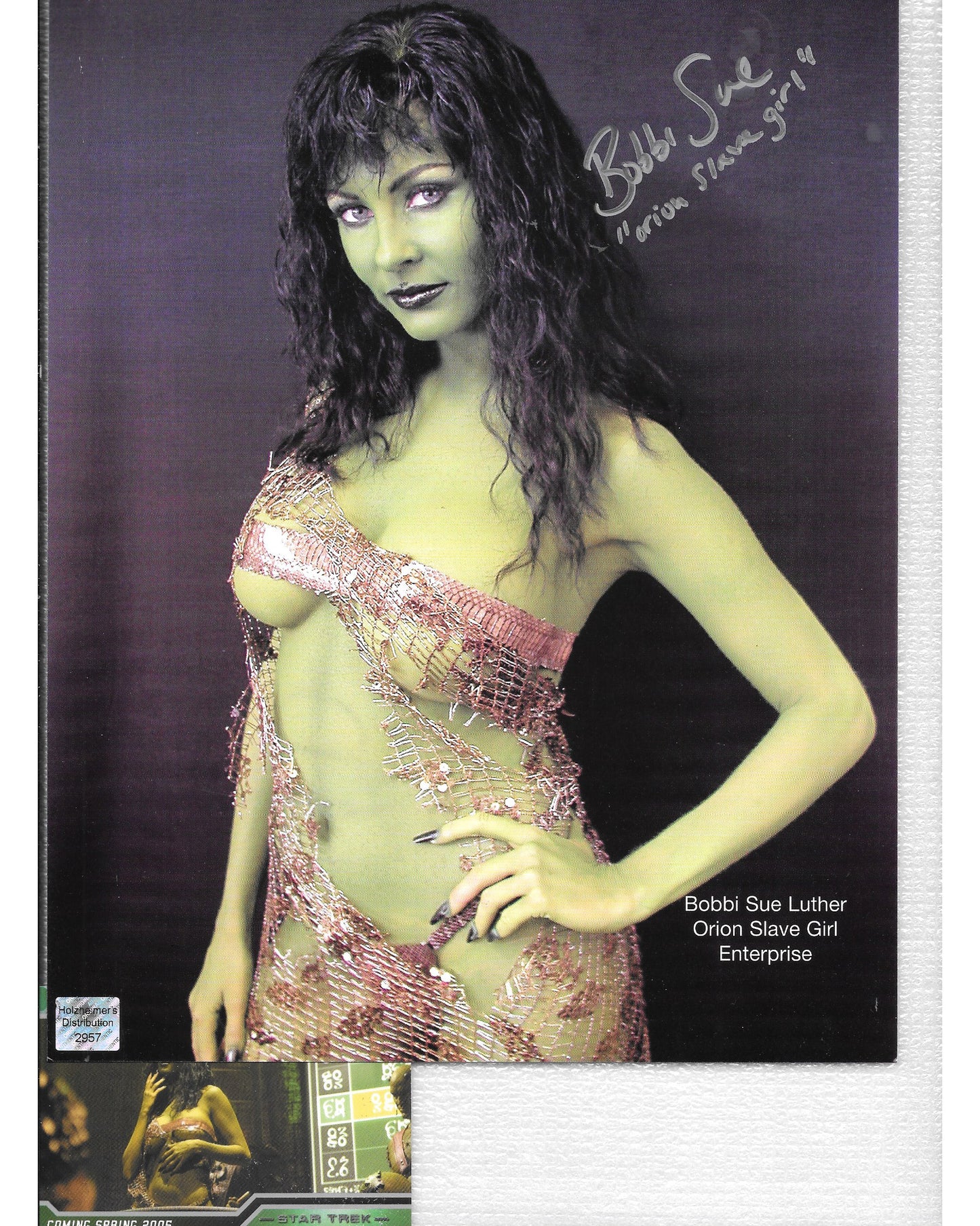 Bobby Sue Luther - Star Trek 8in x 10in AUTOGRAPH Photo silver-sharpie + Trading Card #2