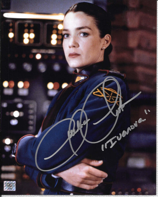 Claudia Christian 8inchx10inch AUTOGRAPH photo silver-sharpie with Character name