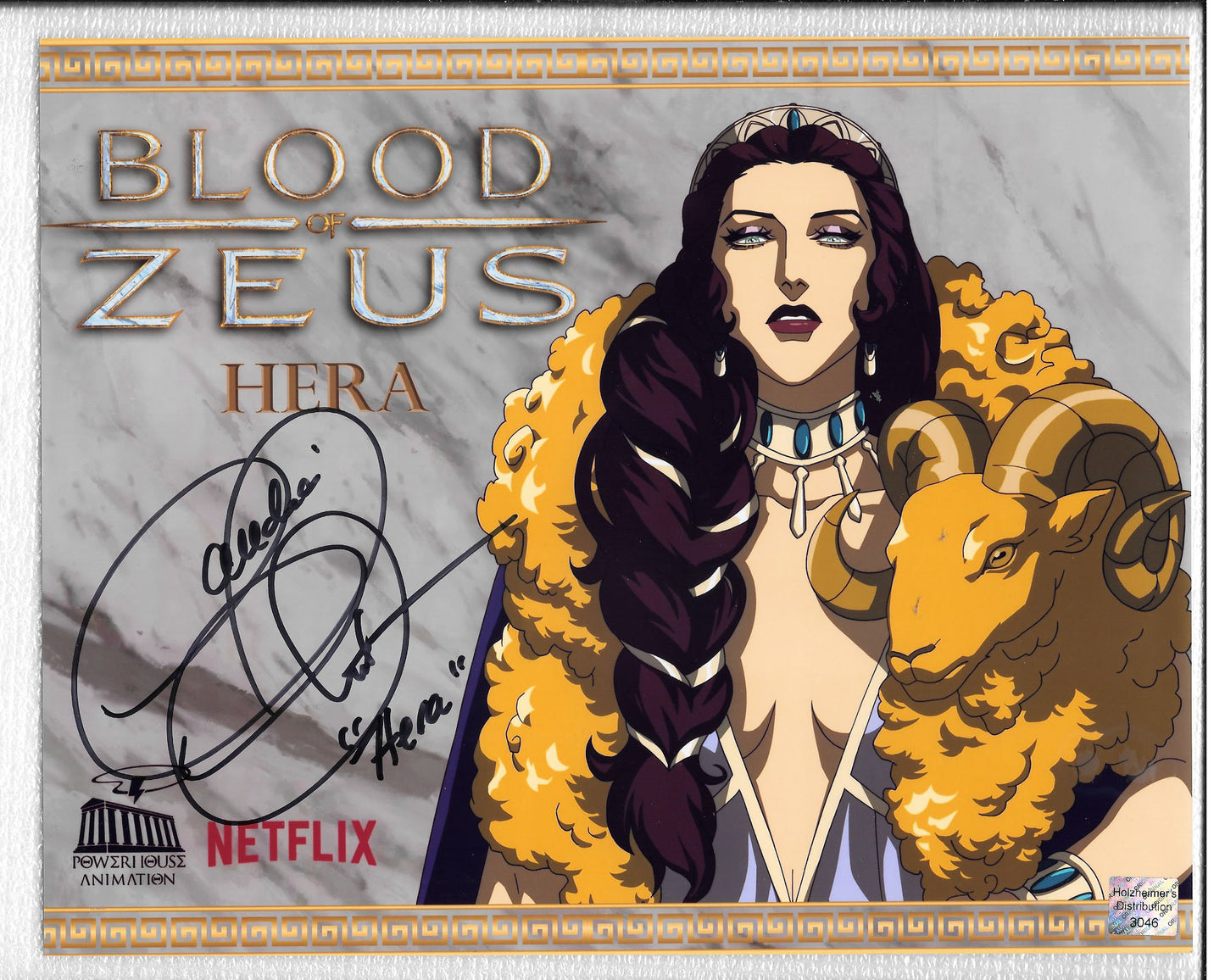 Claudia Christian 8inchx10inch AUTOGRAPH photo with Character name BLOOD ZEUS Season3