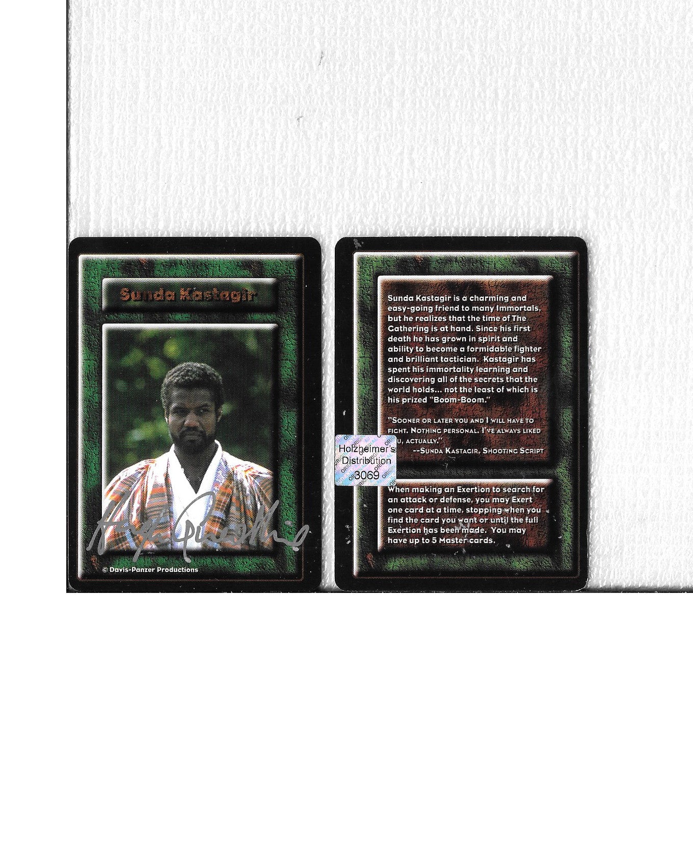 Hugh Quarshie as Sunda Kastagir 8inchx10inch AUTOGRAPH Trading Card HIGHLANDER