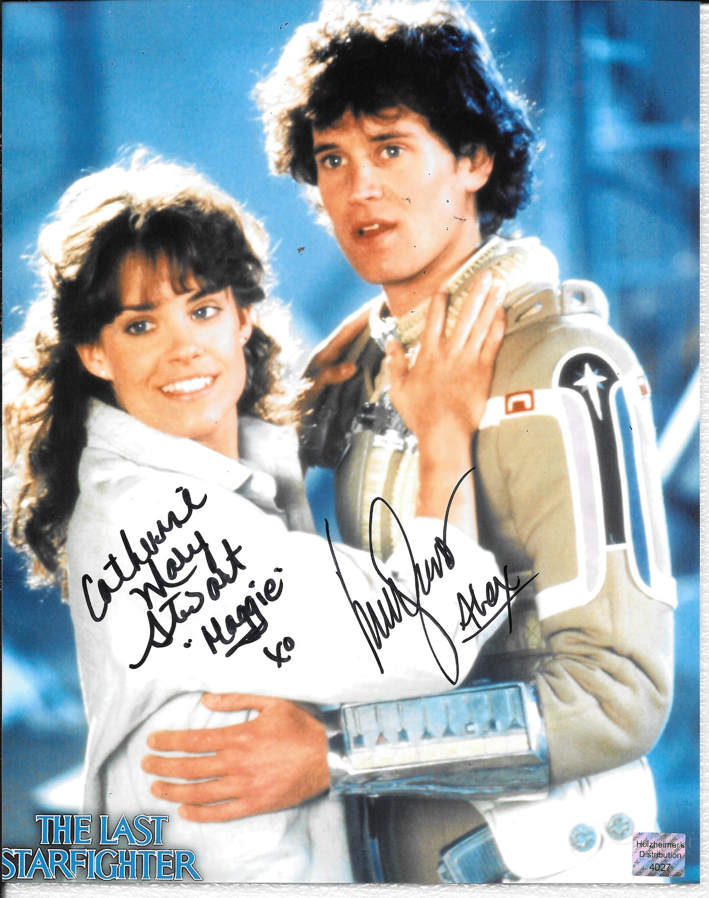 Catherine Mary Stewart "Maggie" and Lance Guest "Alex" 8inchx10inch AUTOGRAPH photo Black-sharpie