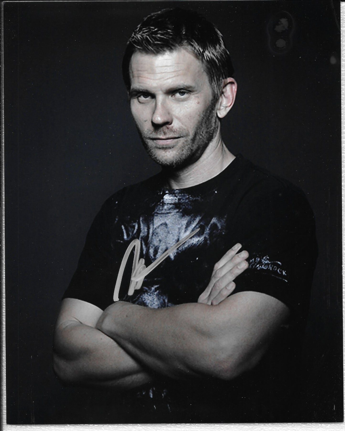 Mark Pellegrino 8in x 10in AUTOGRAPH Photo Silver-Sharpie