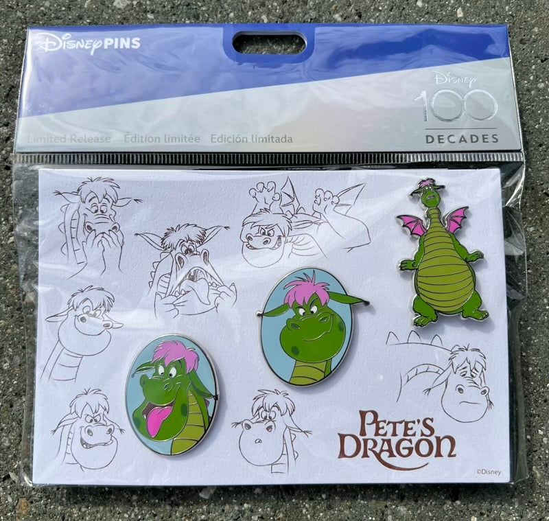 Disney Parks 100 Years Decades 1970 Pete’s Dragon Elliott Pin Set NIP 2023