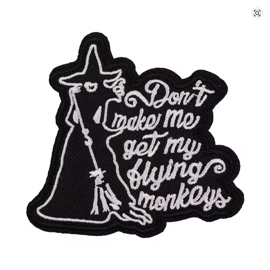 Wizard of OZ Witch w Monkeys 3 inch x 2.2inch Iron-on Patch NEW