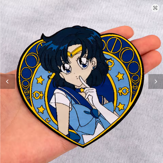 Sailor Mercury 4 inch x 3.5 inch Iron-on Patch NEW