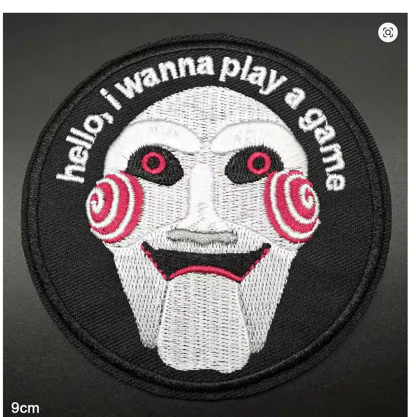 Jigsaw - hello, I wanna play a game Embroidered Patch, NEW 3.5 inch round new
