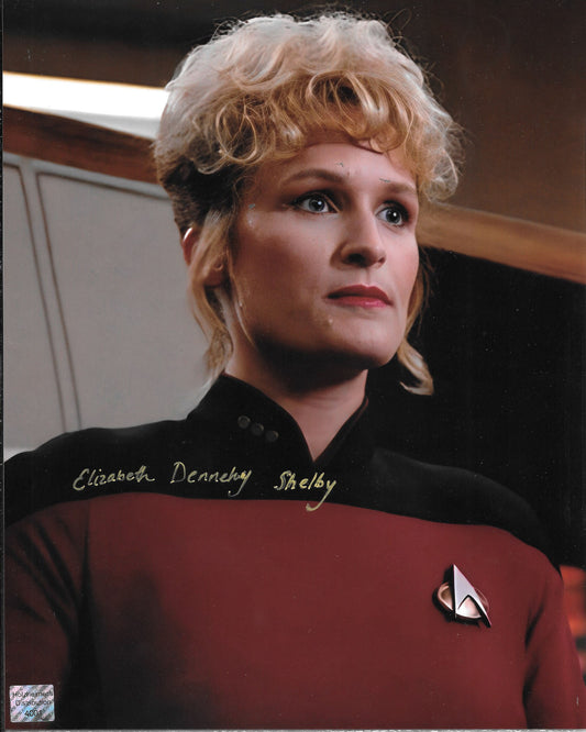 Elizabeth Dennehy (Shelby) 8inchx10inch AUTOGRAPH photo ST-TNG Gold-sharpie