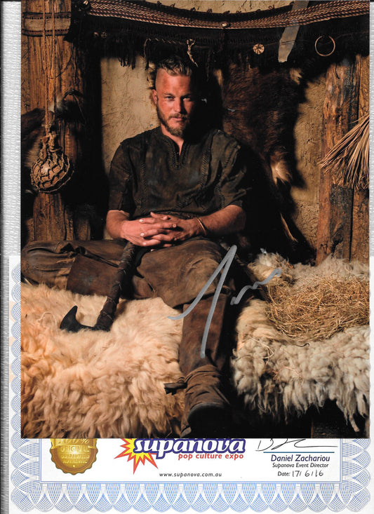 Travis Fimmel "Ragnar" 8in x 10in AUTOGRAPH Photo - Silver-sharpie SUPERNOVA