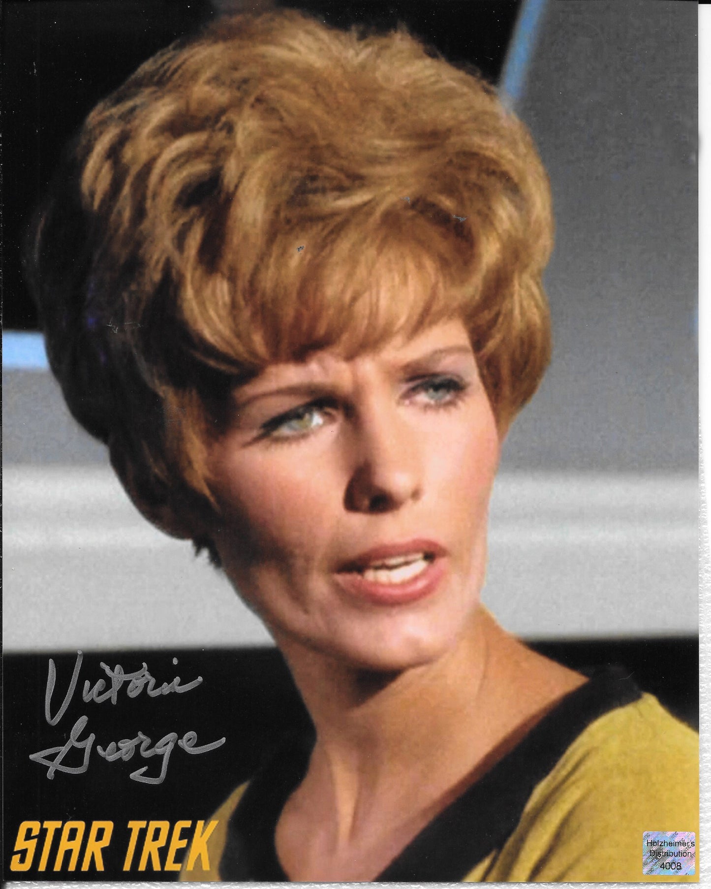 Victoria George (Ensign Jana Haines) 8inchx10inch AUTOGRAPH photo STAR Trek Blue-Sharpie #2
