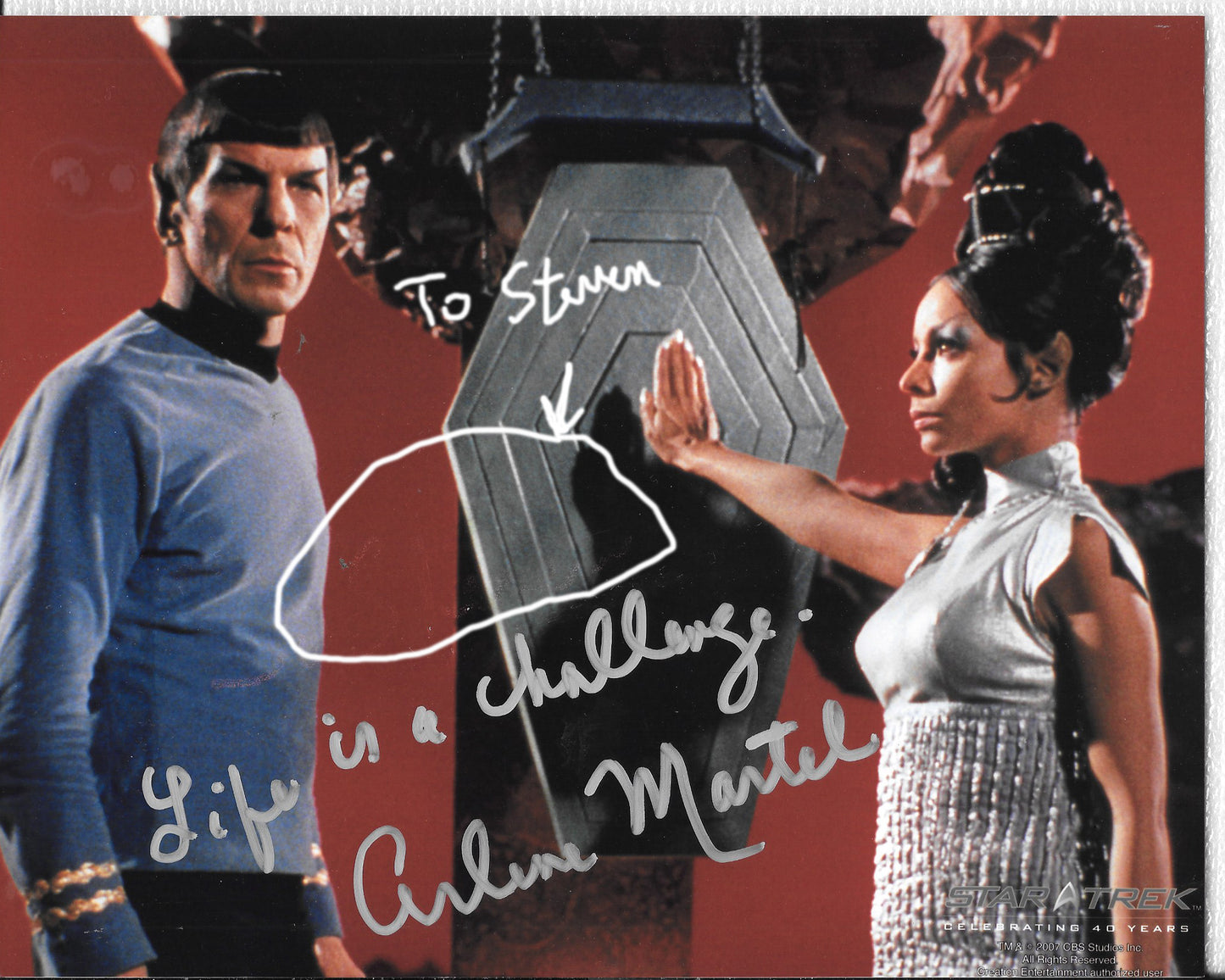 Arlene Martel 8in x 10in AUTOGRAPH Photo with a quote - silver-sharpie NOT PERFECT - READ
