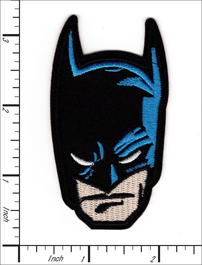 Batman Blue Head 3inx1.5in Iron-on Patch NEW