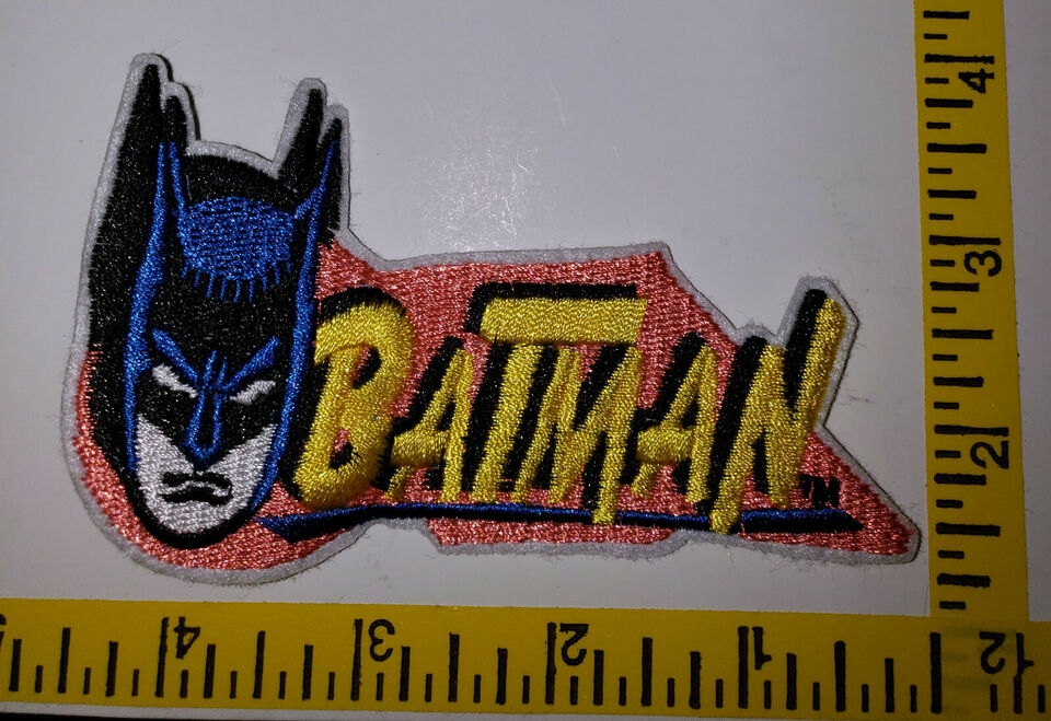 Batman Embroidered Patch, NEW Iron-on PINK background