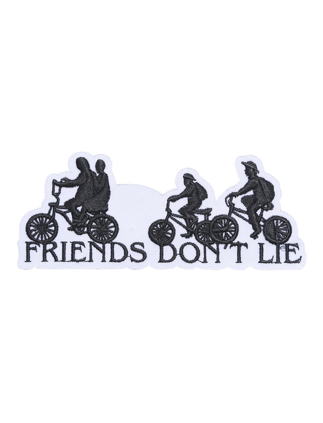 Stranger Things Embroidered Patch, NEW 5inx2in "Friends Don't lie" w Bikes
