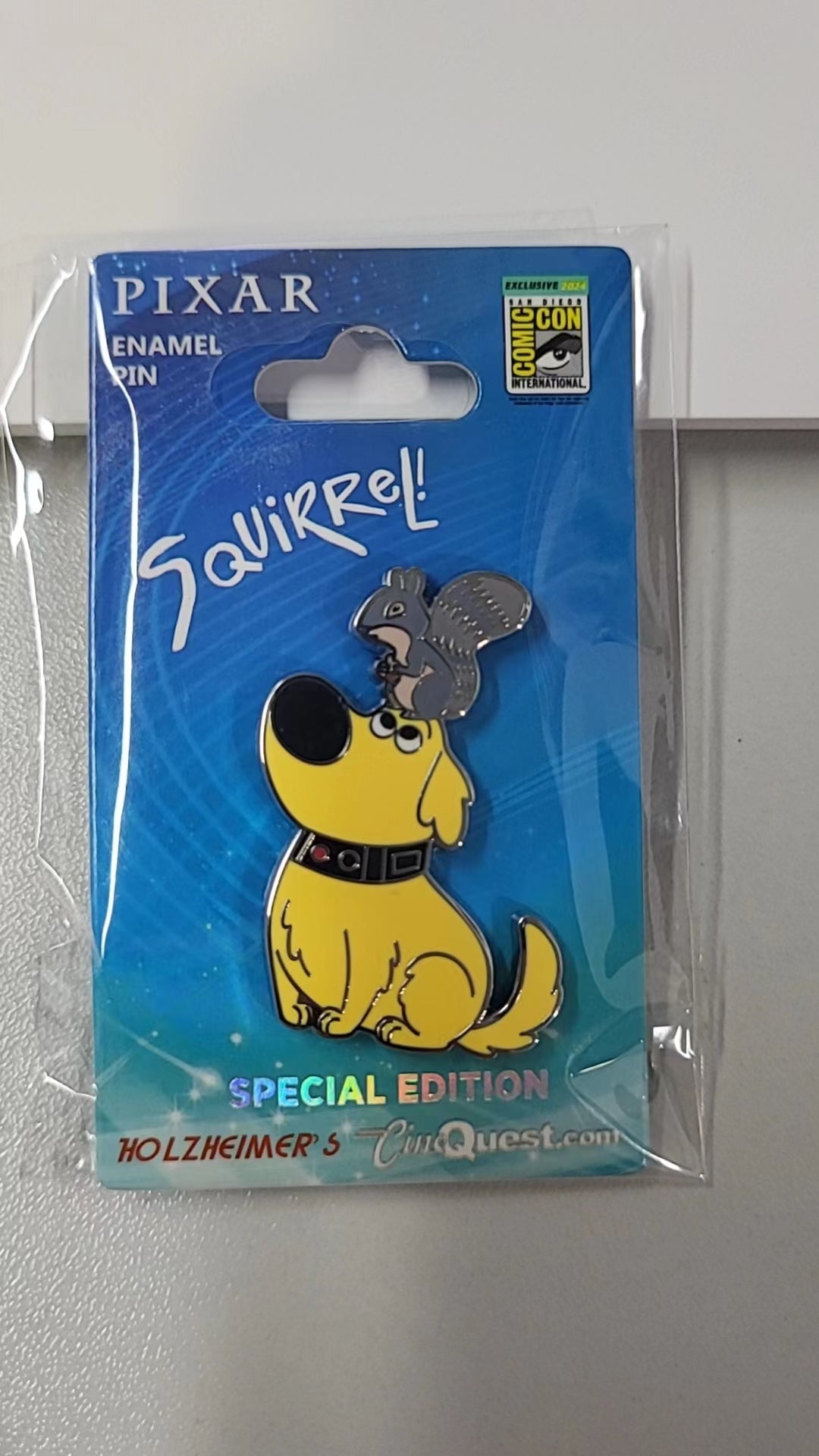 SDCC 2024 Exclusive: PIXAR "UP" DUG & SQUIRREL PIN FROM CINEQUEST.COM & HOLZHEIMER'S DISTRIBUTION