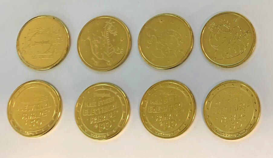Disneyland Main Steet Electrical Parade 50th Anniversary 4 Coin Medallion Set