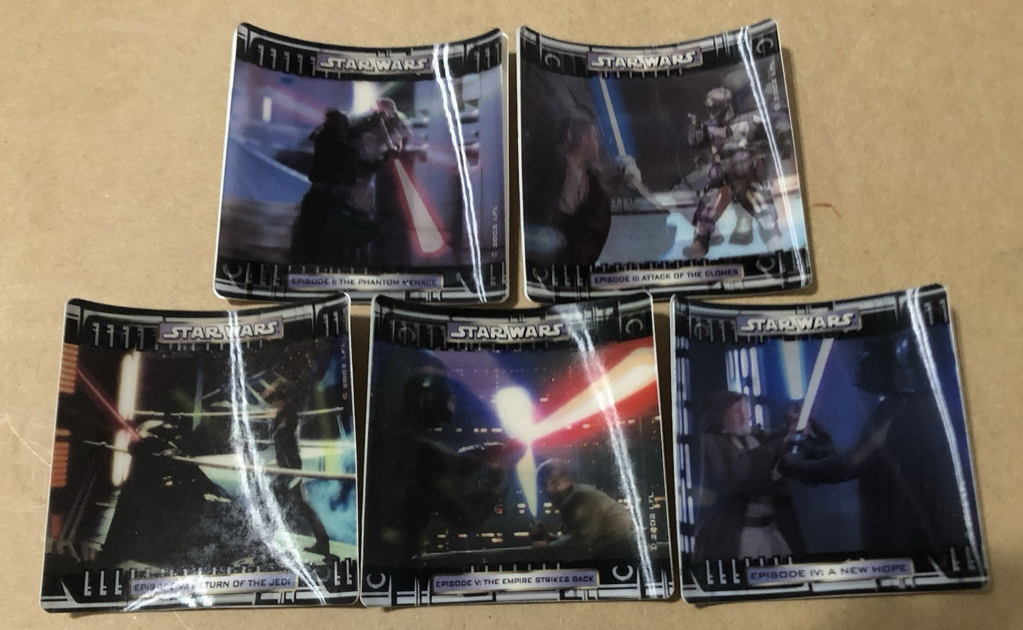2002 Star Wars General Mills Movie DVD Promo Card Lenticular (set of 5)