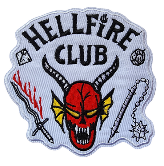 Hellfire Club in White - Iron patch - 4.5inch x 4.75 inch New