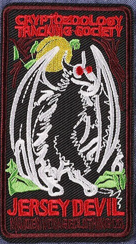 Cryptozoology Tracking Society - Jersey Devil Embroidered Patch, NEW 4inch by 3inch