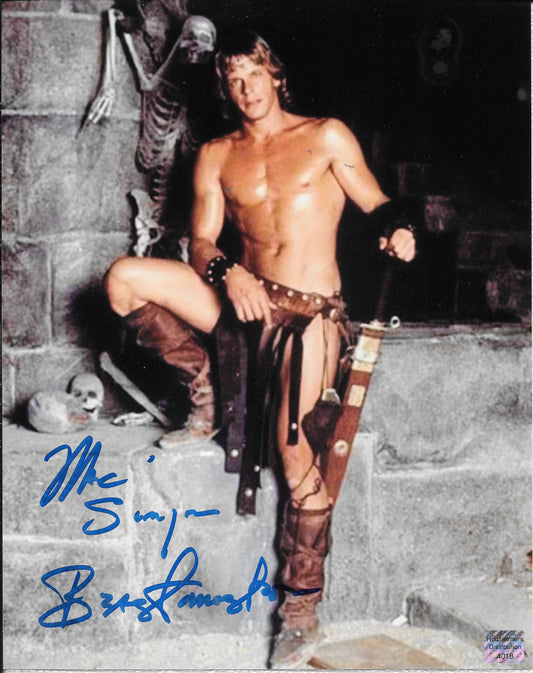 Marc Singer as the Beastmaster 8inchx10inch AUTOGRAPH photo Rare Character Name Blue-sharpie