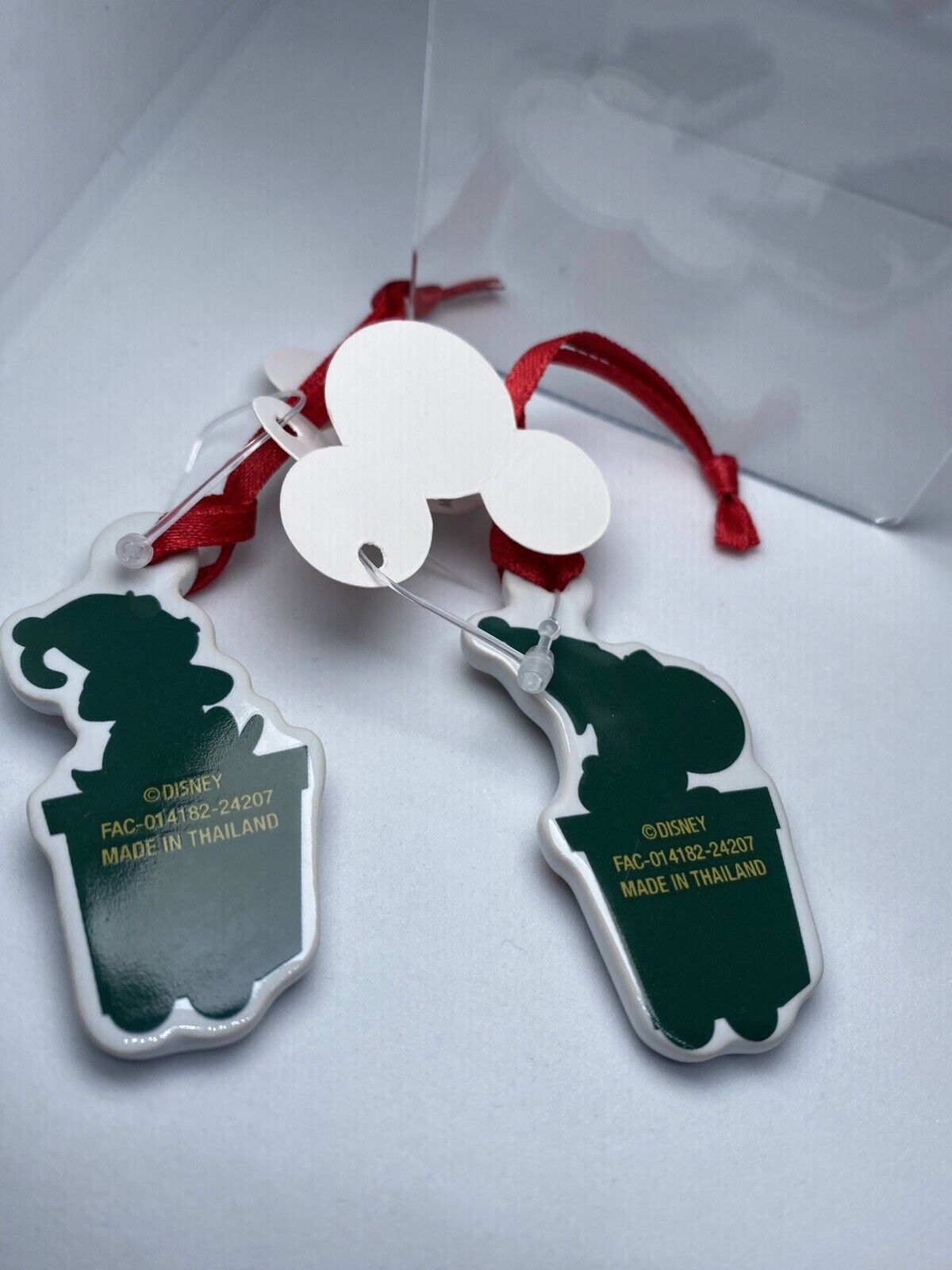 Disney Parks Chip & Dale on Train Keepsake Ornament Ornaments Set of 2 Mini NEW