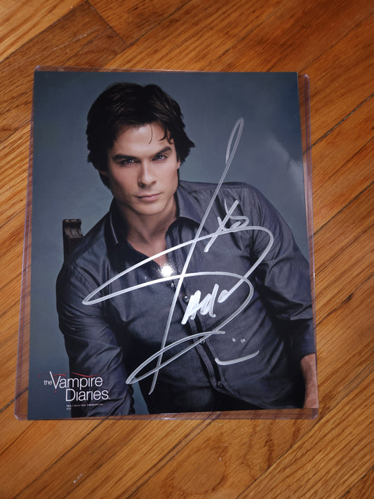 Ian Somerhalder (Damon Salvatore) 8 x 10 AUTOGRAPH Photo The Vampire Diaries Silver-ink