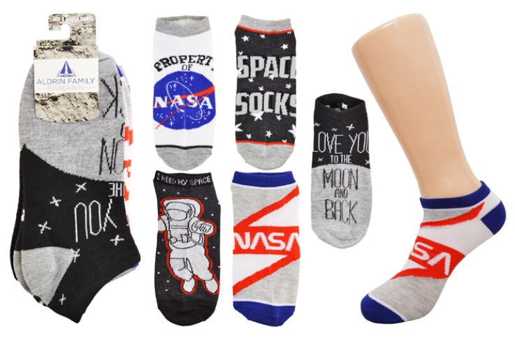 SOCKS NASA - Licensed Ankle Socks (5 PR) (NASA® Buzz Aldrin) NIP