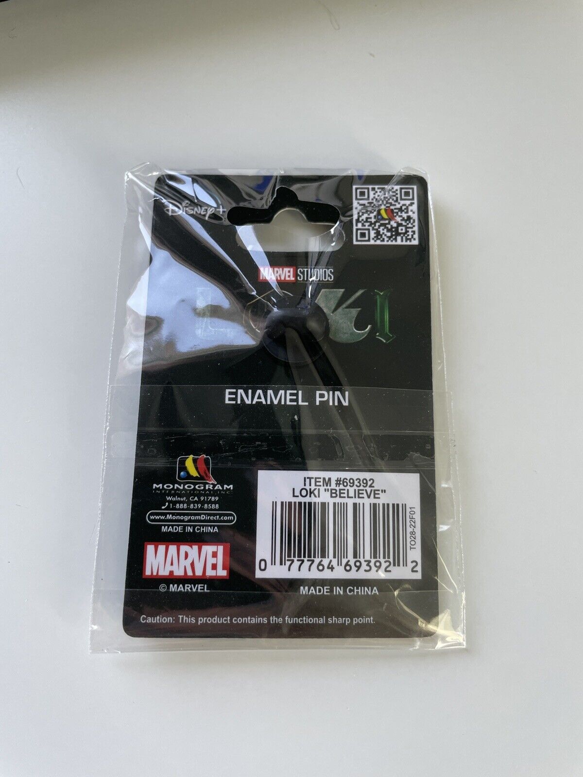 SDCC 2022 Toynk Exclusive Disney+ Loki BELIEVE Marvel Limited Edition Pin NIP