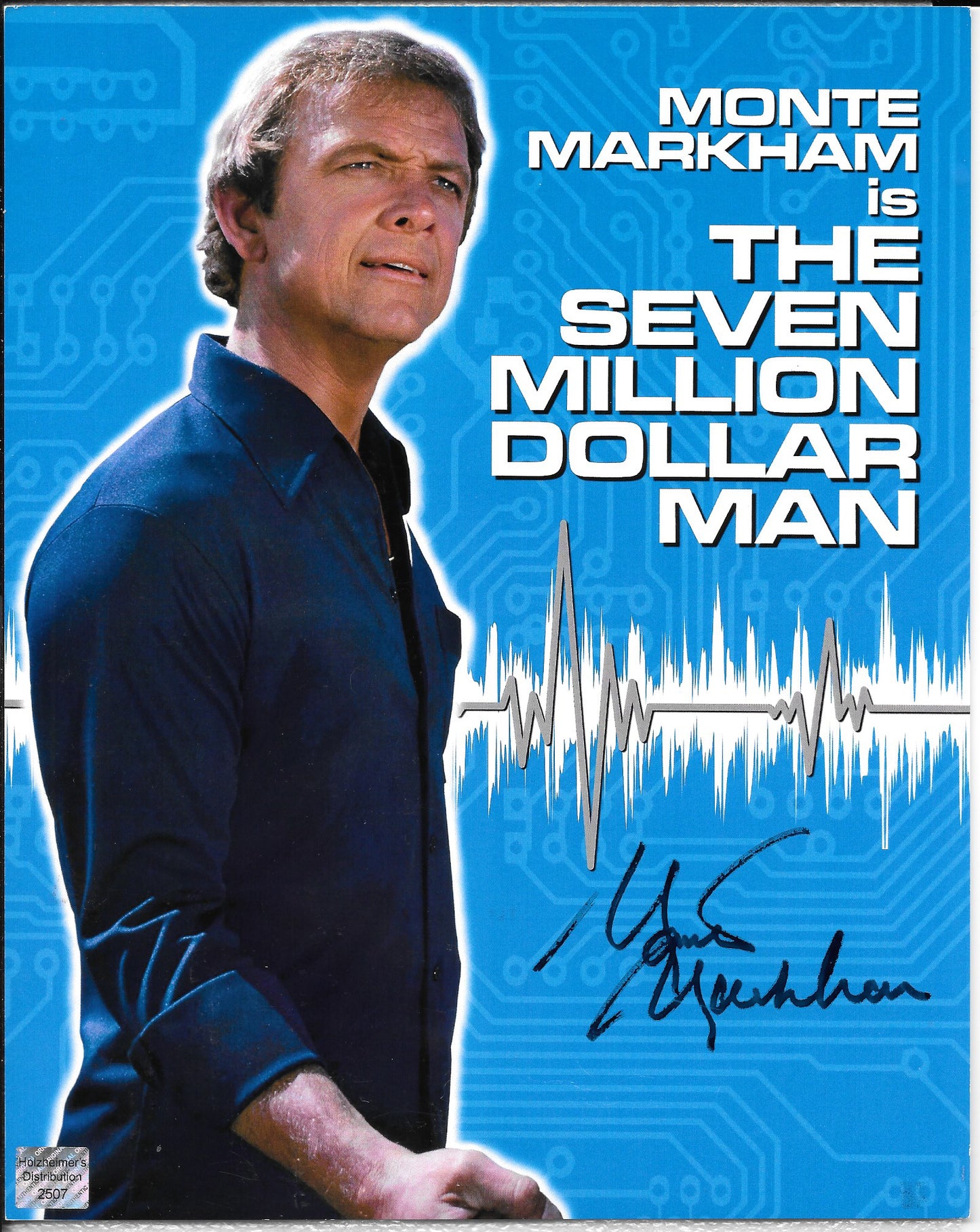 Monte Markham 8in x 10in AUTOGRAPH Photo Six Million Dollar Man black-sharpie