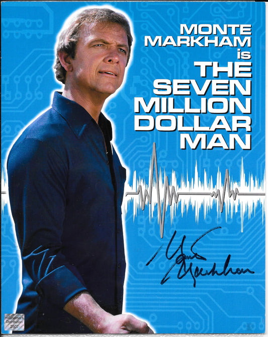 Monte Markham 8in x 10in AUTOGRAPH Photo Six Million Dollar Man black-sharpie