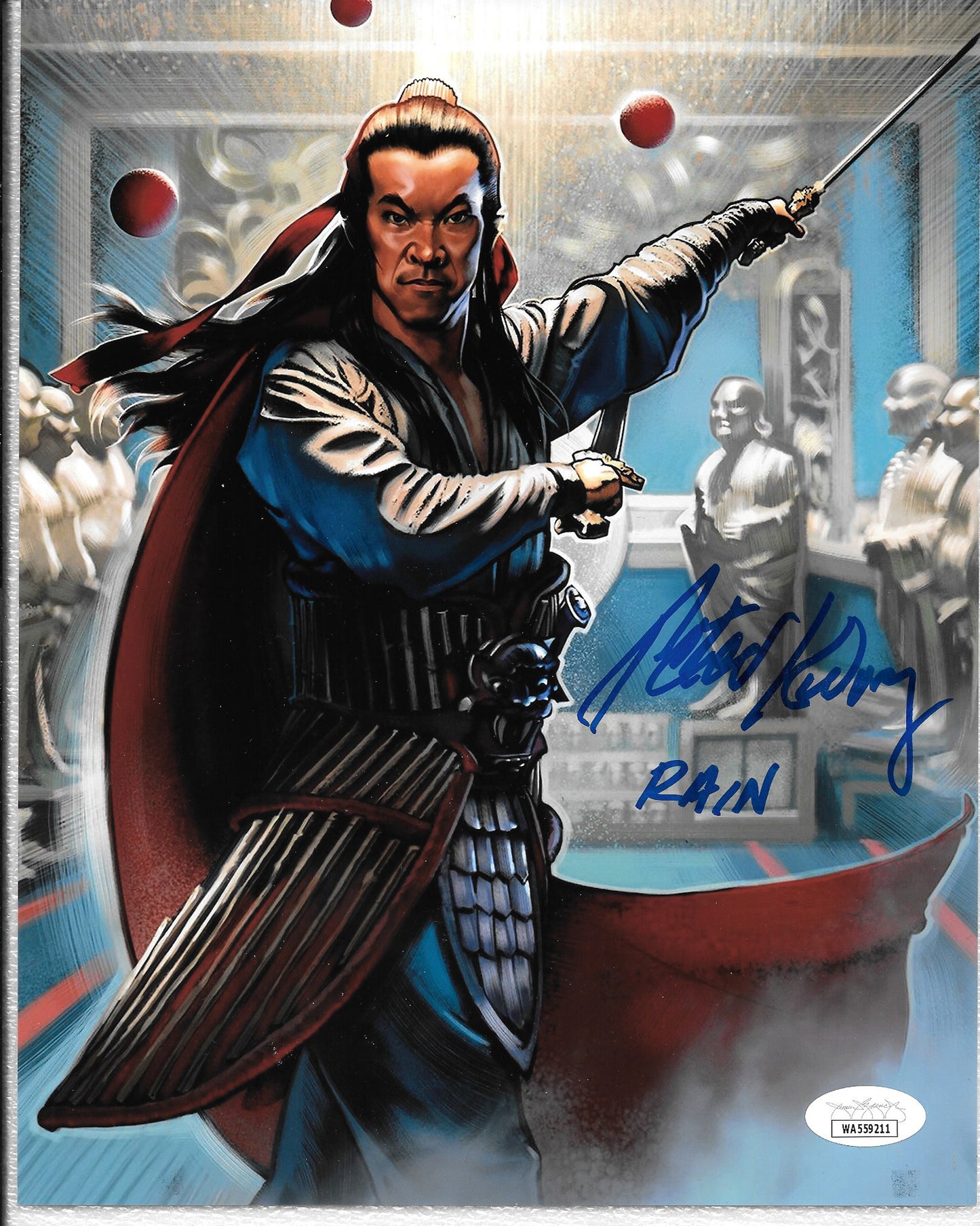 Peter Kwong 8in x 10in AUTOGRAPH Photo Big Trouble In Little China "Rain" blue-sharpie #3