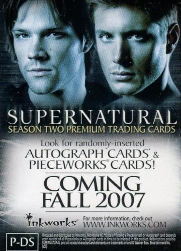 Supernatural Season 2 Promo Card P-DS Great condition. Never been displayed
