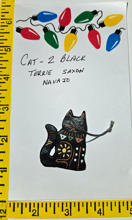 Christmas Cat - Ornament    CAT-2  Navajo  Black
