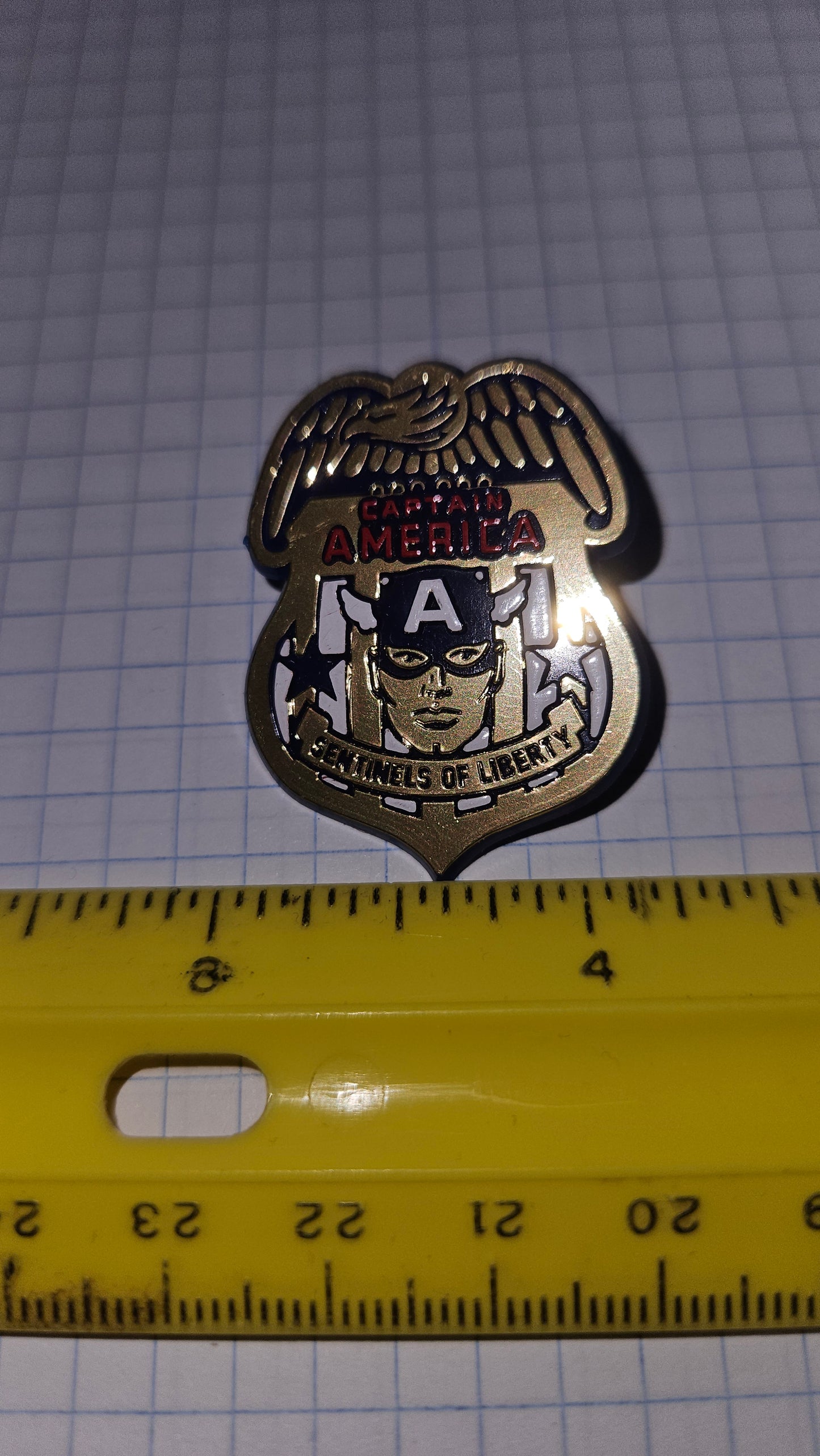 1990 Marvel Comics Captain America Sentinels of Liberty 1.5" Plastic Pin Pinback