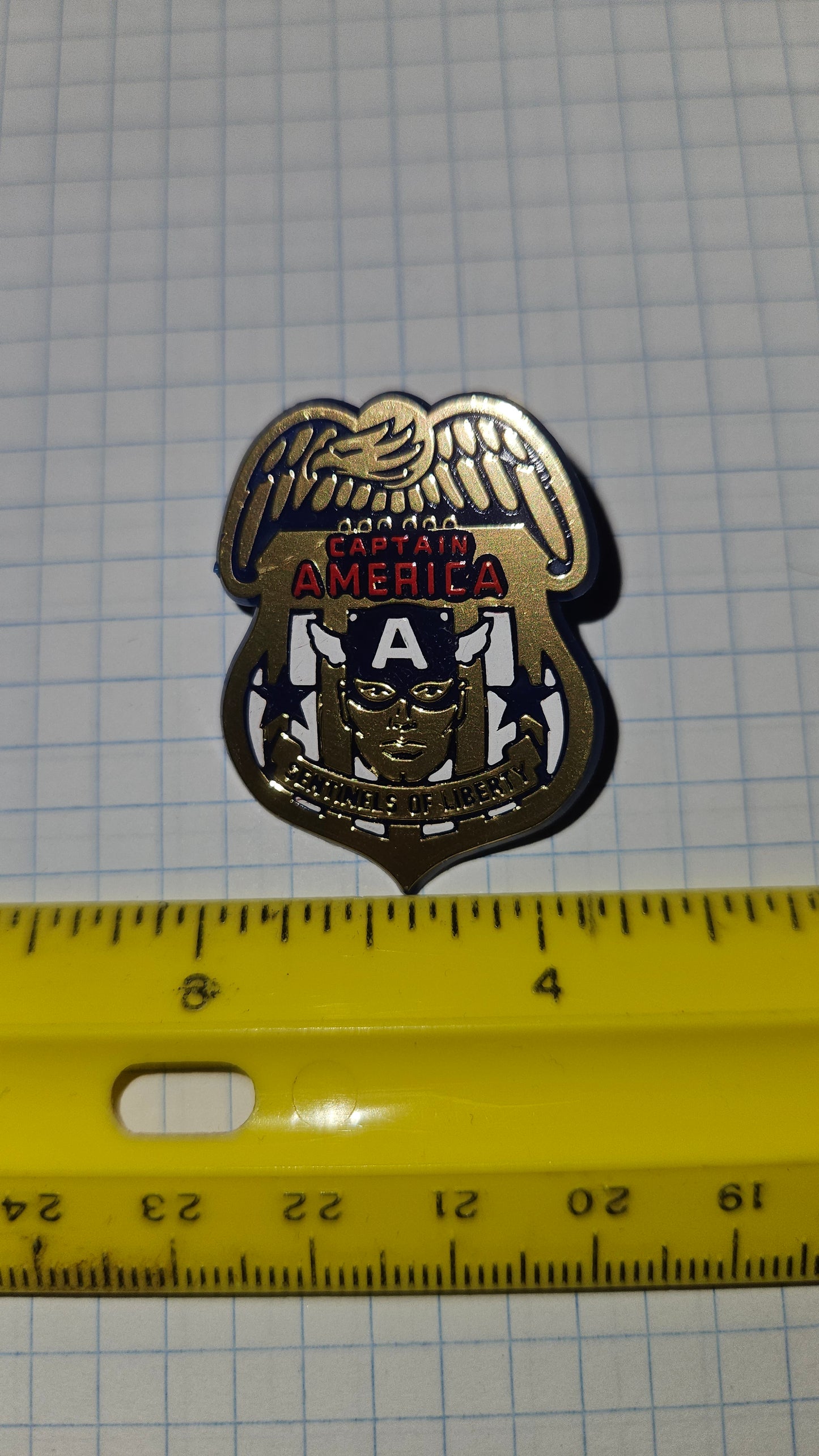 1990 Marvel Comics Captain America Sentinels of Liberty 1.5" Plastic Pin Pinback