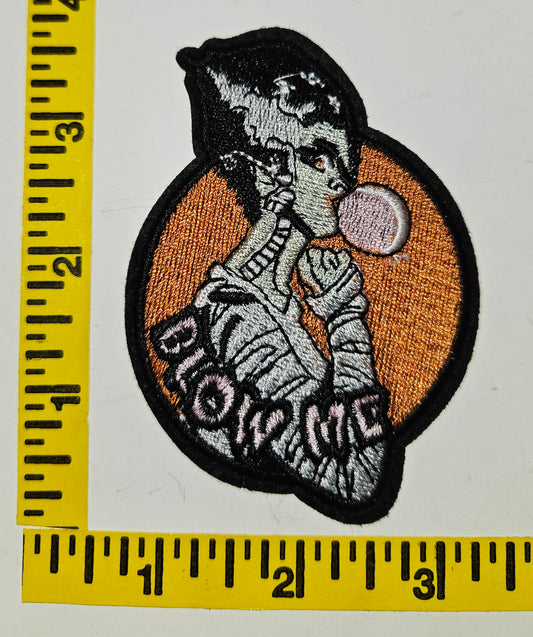 Bride of Frankenstain (Satire) Blow Me 2.5 in x 3.5 inch Cut out Iron-on Patch NEW