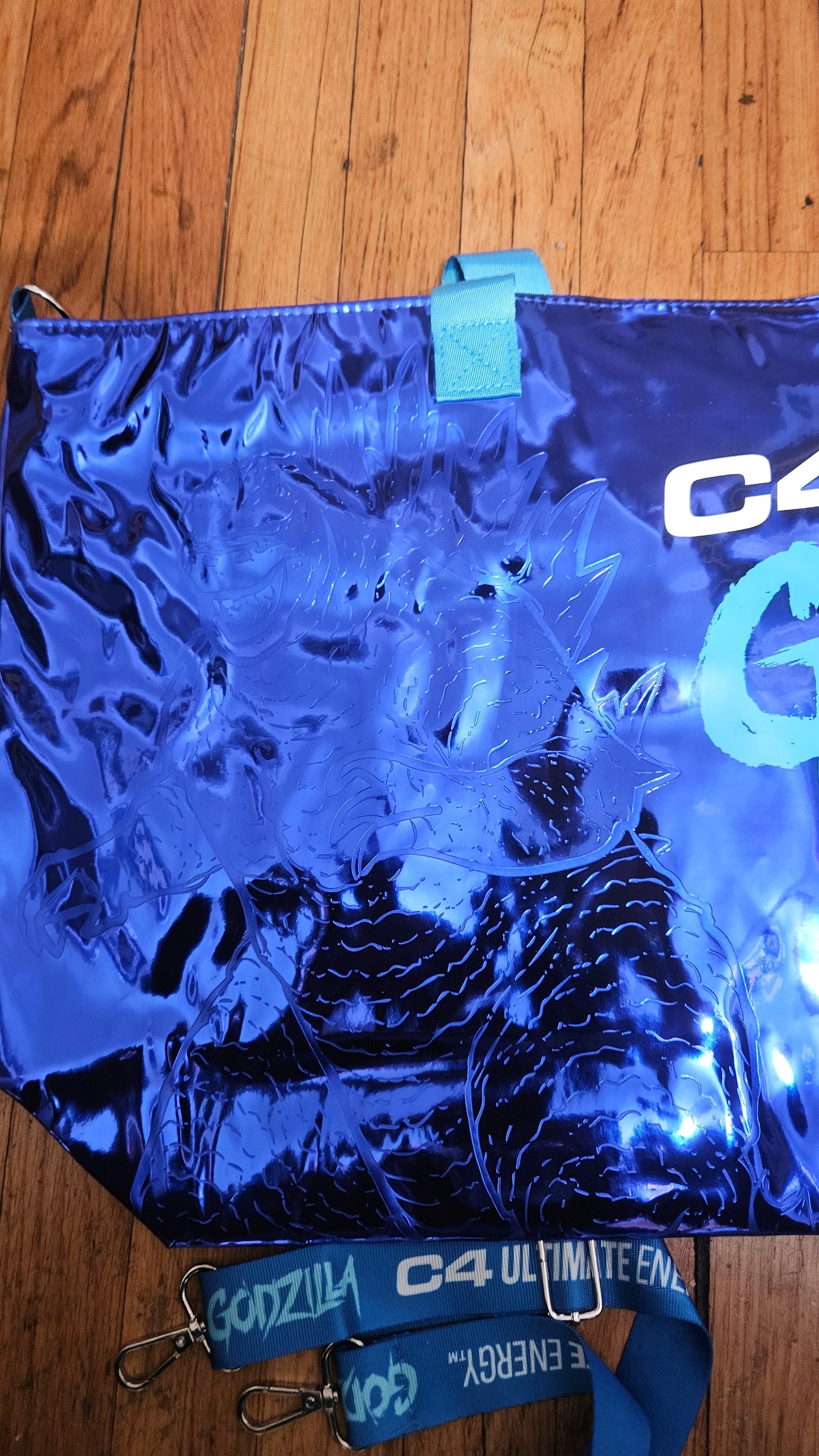 4C Ultimate Energy Tote Bag With GODZILLA Print NEW w Lanyard