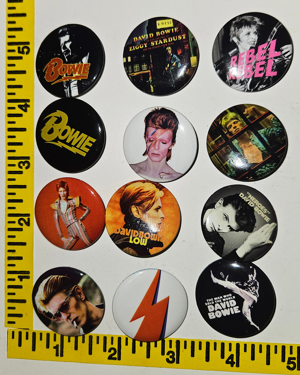 David Bowie set of 12 Buttons  1inch size