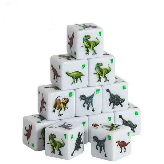 Dinosaur Dice (a pair) Acrylic  - New  - Very fun and great holiday item