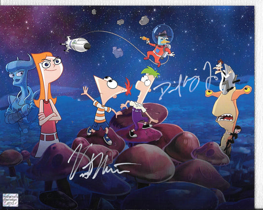 Vincent Martella (Phineas) and David Errigo (Ferb) 8in x 10in AUTOGRAPH in Silver-sharpie #1