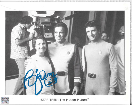 Bjo Tremble 8in x 10in AUTOGRAPH Photo Blue(MEtal)-sharpie with Face = Star Trek