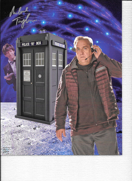 Michael Troughton 8in x 10in AUTOGRAPH Photo Doctor Who in front of the Tardis #1