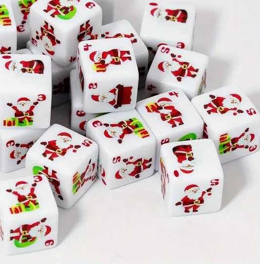 Santa Holiday Dice (a pair) Acrylic - New - Very fun and great holiday item
