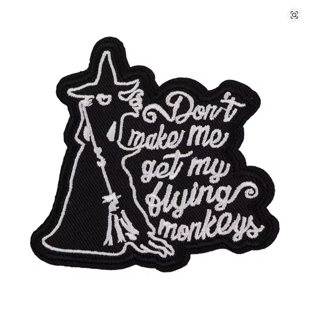 Wizard of OZ Witch w Monkeys 3 inch  x 2.2inch Iron-on Patch NEW