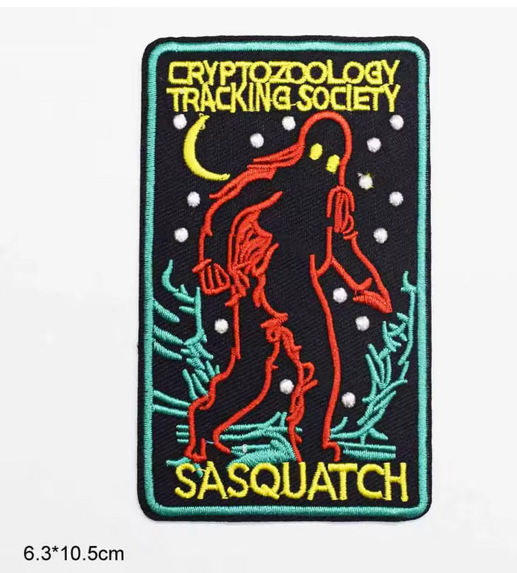 Cryptozoology Tracking Society - SASQUATCH Embroidered Patch, NEW 4inch by 3inch