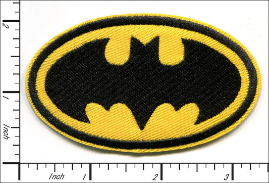 Batman (Yellow and Black) Embroidered Patch, NEW 3.5inch by 2inch roughly