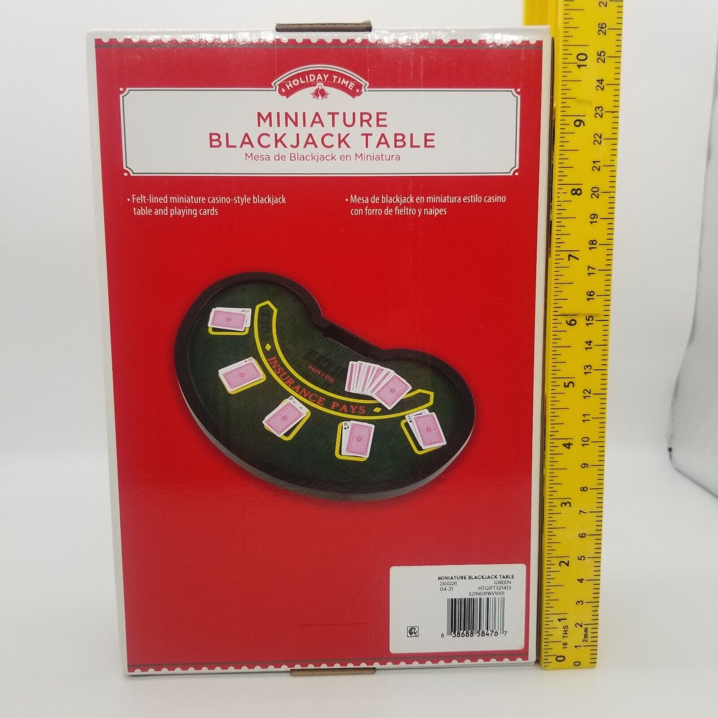 Holiday Time Miniature Blackjack Table Felt Lined Include Playing Cards -  NIP