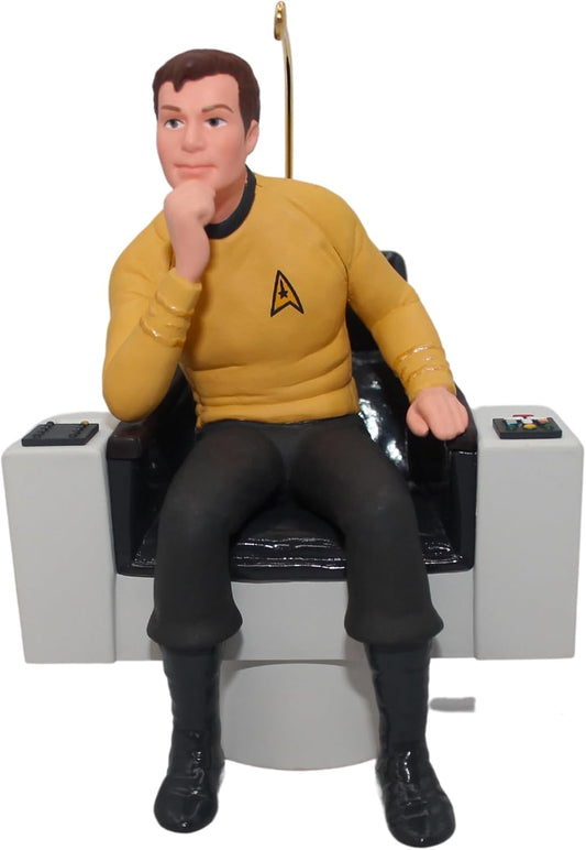 Captain James T. Kirk Seated in Captain's Chair Christmas Ornament - Star Trek: The Original Series - 1995 Hallmark Keepsake Ornament