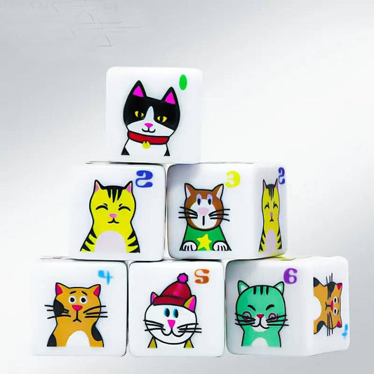 Cat Dice (a pair) Acrylic  - New  - Meowable Cute!