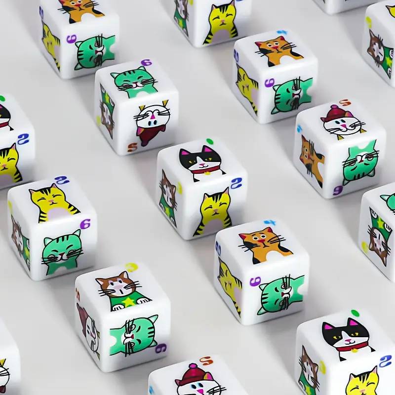 Cat Dice (a pair) Acrylic  - New  - Meowable Cute!